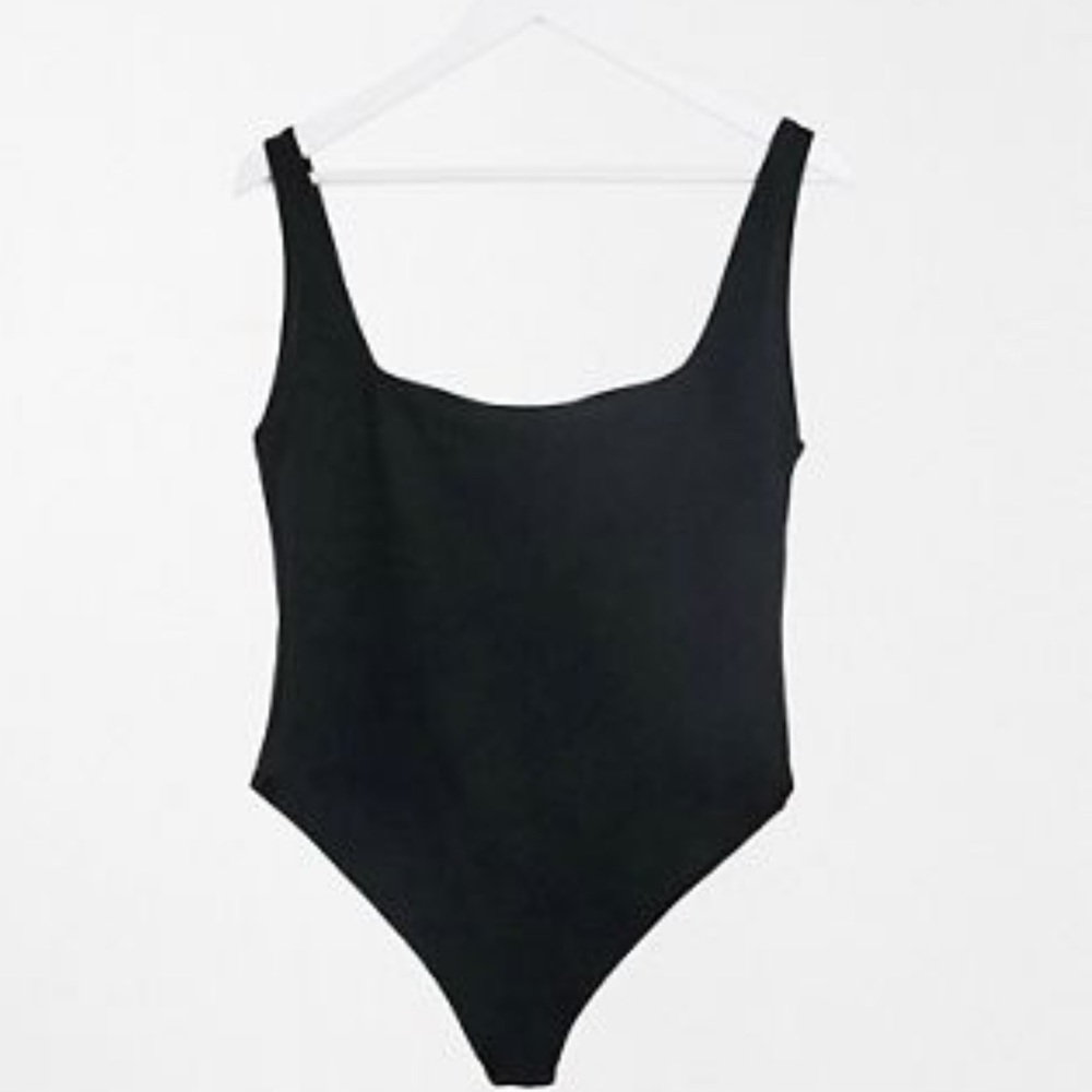 NWT ASOS Curve Flounce London Square Neck Bodysuit